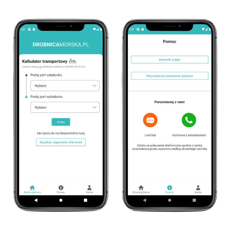 aplikacja mobilna drobnicamorska.pl