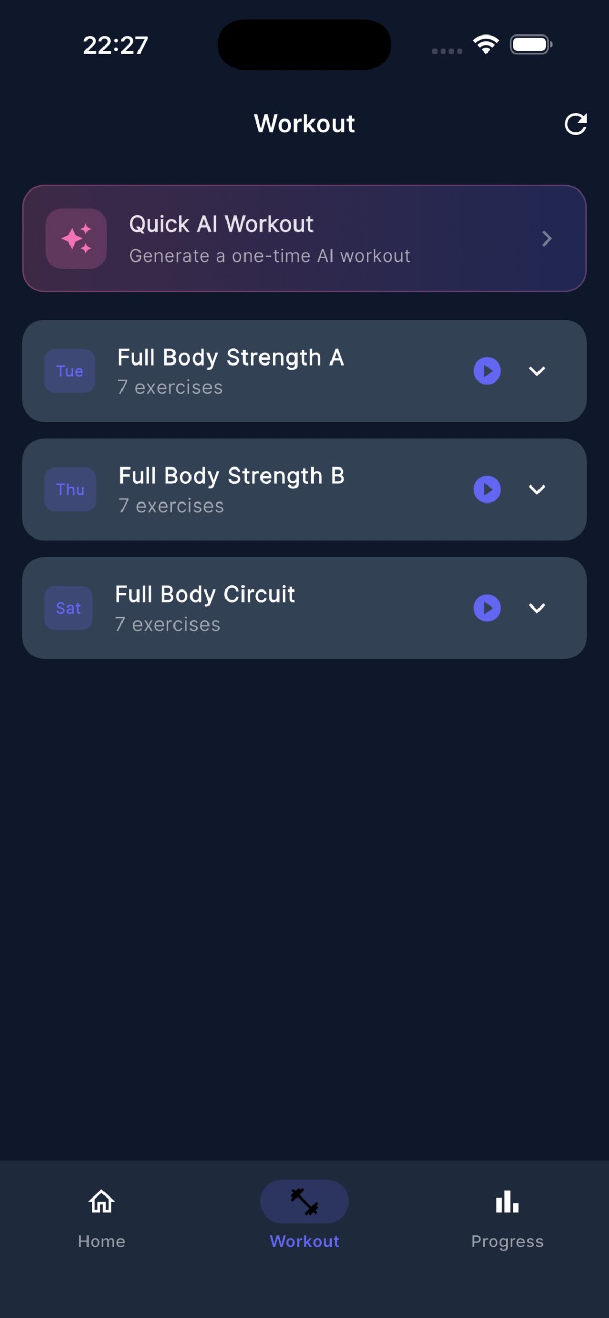 Workout plan